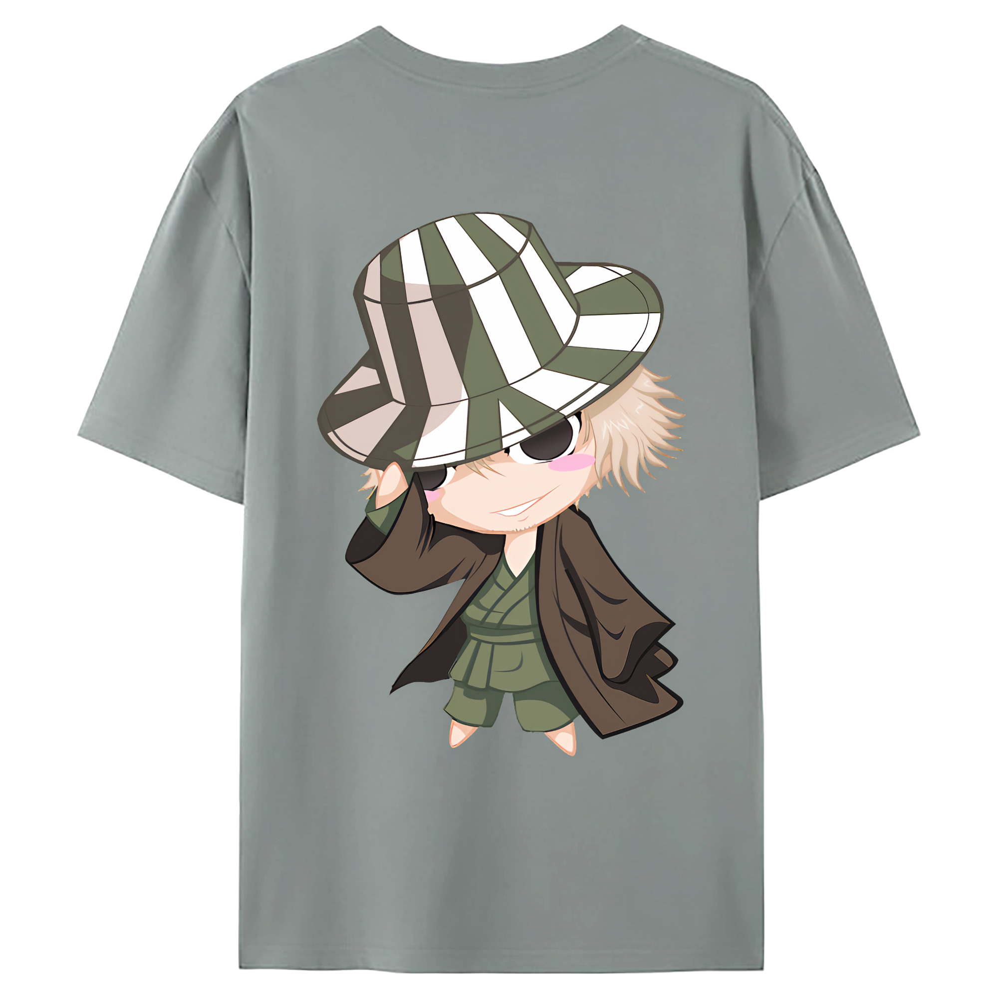 （画像用） "ブリーチ 浦原 喜助（うらはら きすけ） BLEACH Urahara Kisuke " 綿100％ メンズ半袖Tシャツ（バックプリント） 通気性